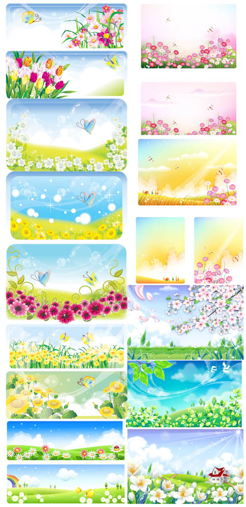 Floral Vector Spring Banners