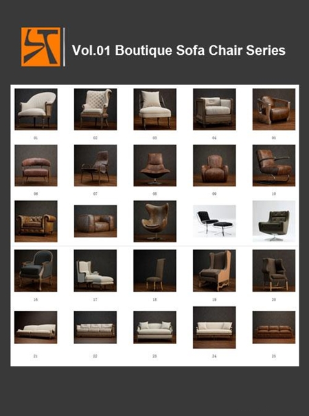 [Max] ST CG Vol 01 Boutique Sofa Chair Series