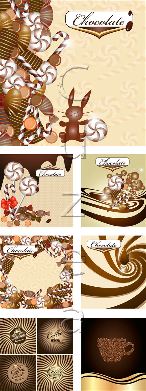 Chocolad and cofee - vector stock
