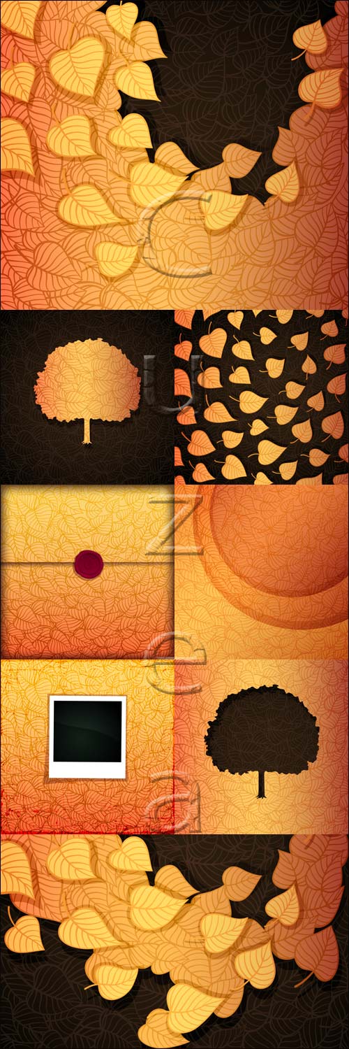 Autumn backgrounds with leaves - vector stock