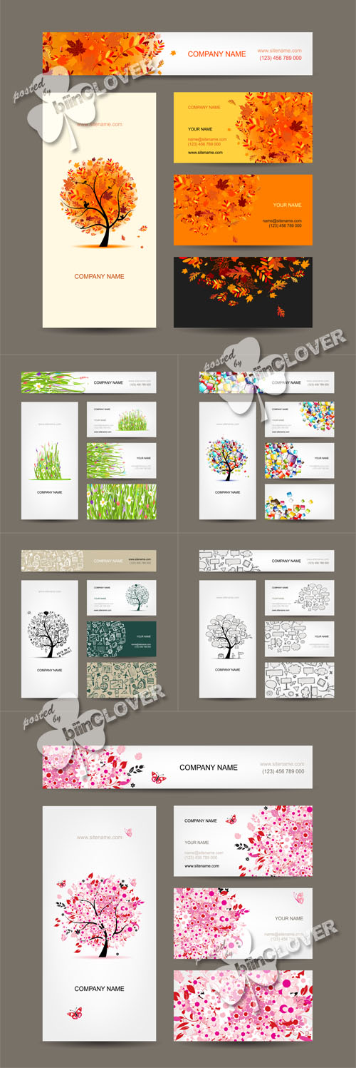 Business cards with trees 0477