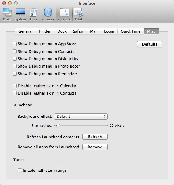 Cocktail - программа настройки Mac OS X
