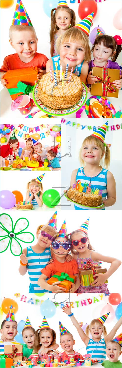 Children happy birthday holiday - stock photo