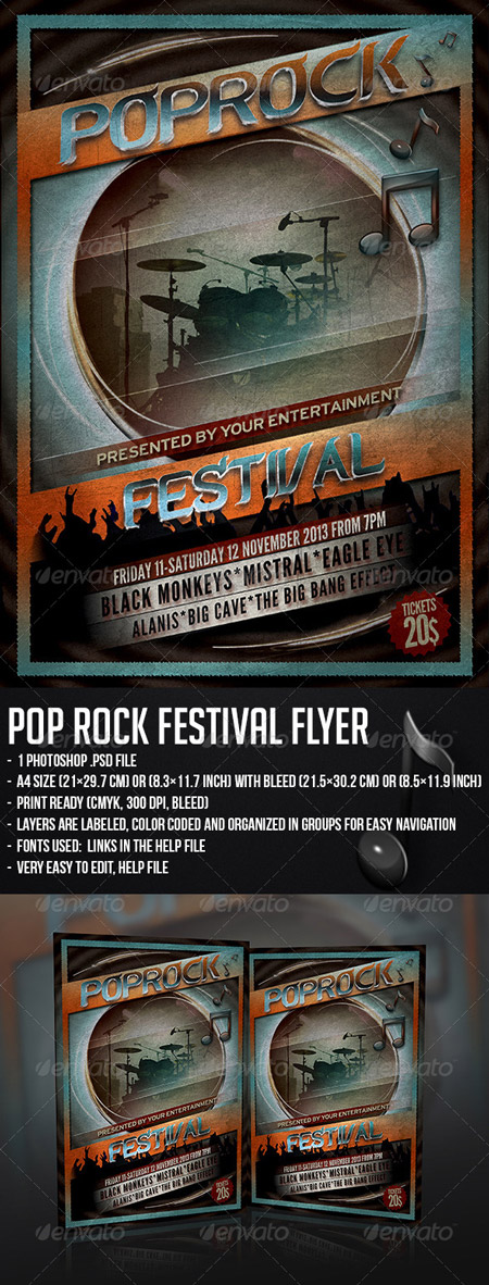 PSD - Pop Rock Festival Flyer
