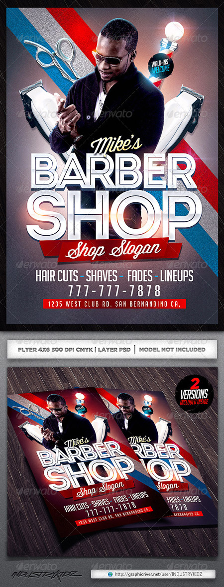 PSD - Barbershop Flyer Template 5485432
