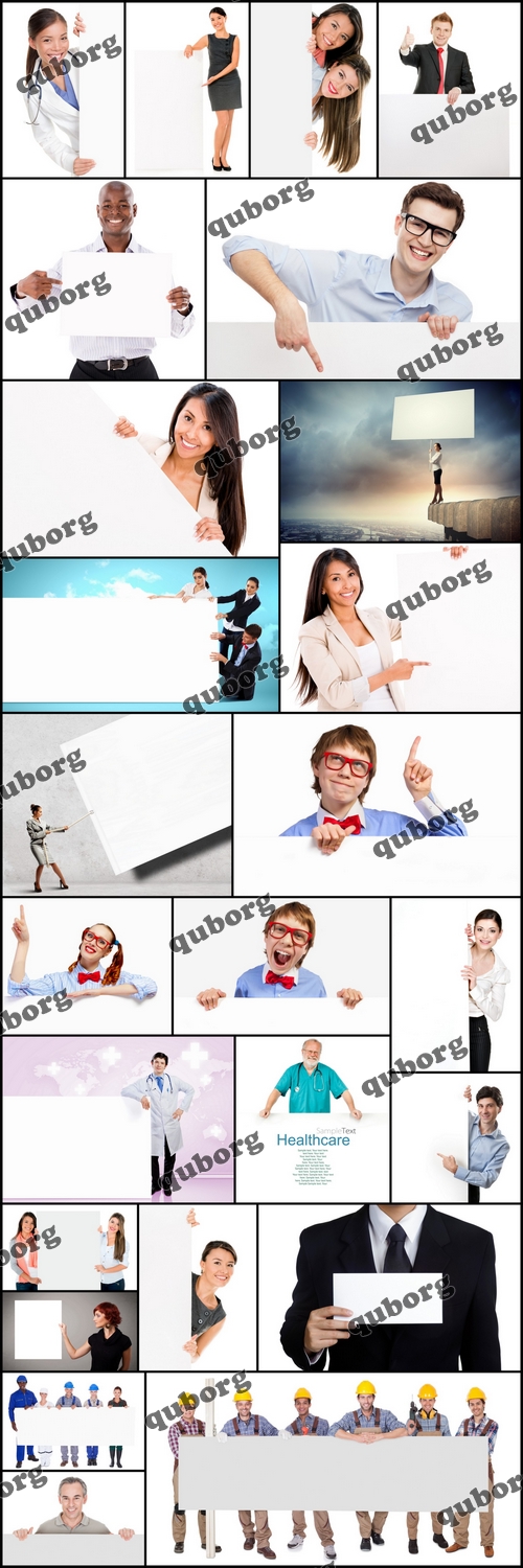 Stock Photos - People With Banner