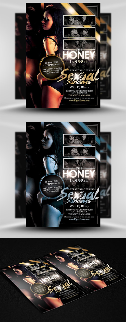 Honey Lounge Flyer Template PSD