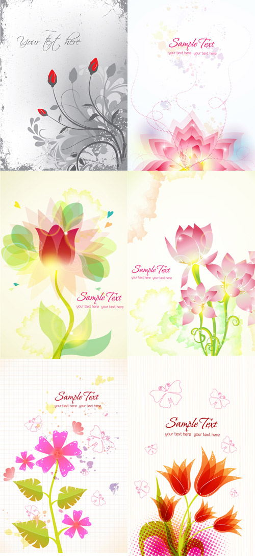 Floral Vector Illustrations Set 1