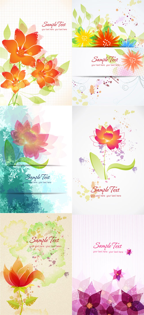 Floral Vector Illustrations Set 3