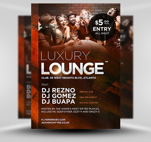 Luxury Lounge Flyer Template PSD