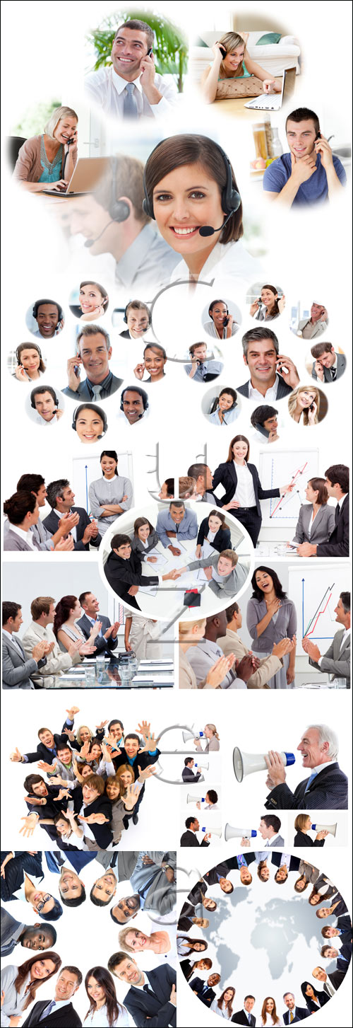 Business collage people, 10 - stock photo