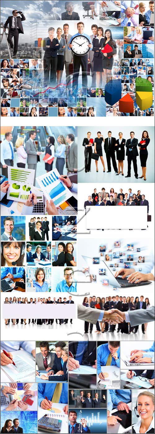 Business people collage, 15 - stock photo