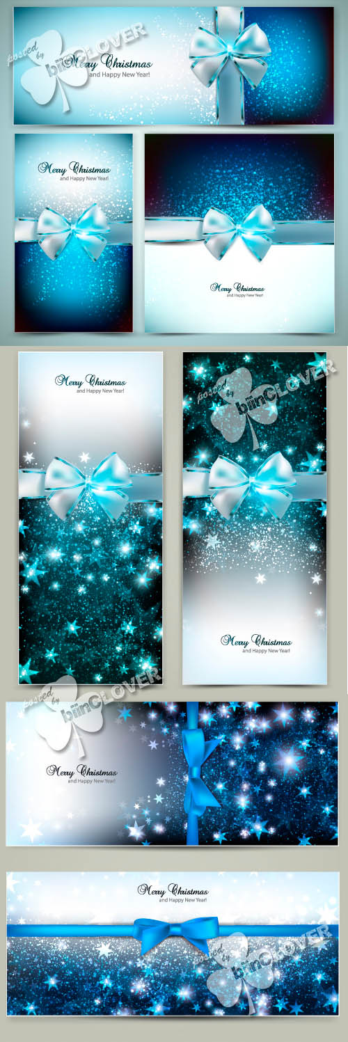 Blue Christmas greeting cards 0487