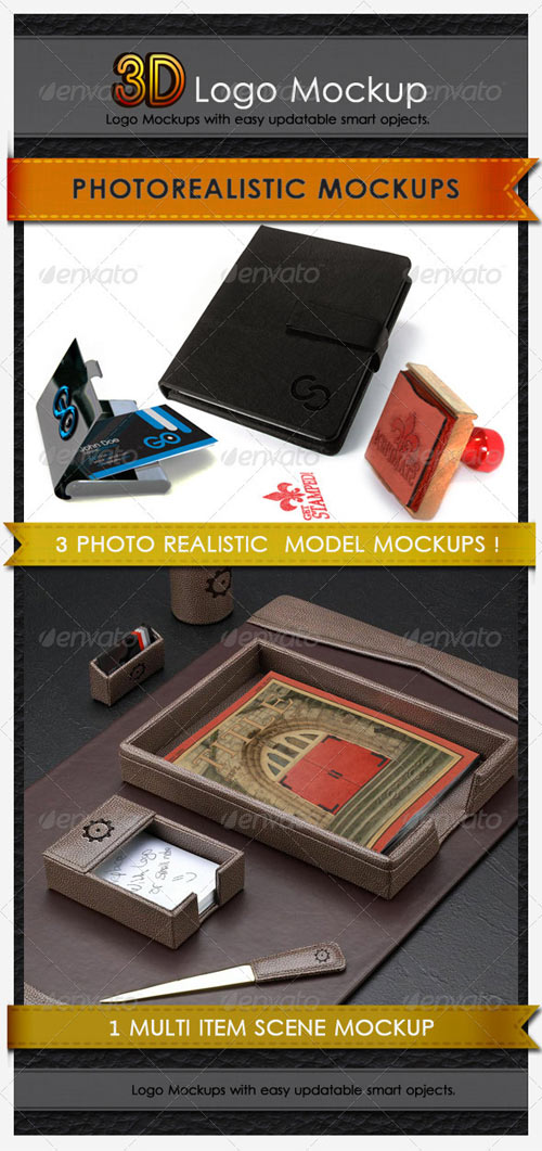 3D Photo Logo Mock Up Pack