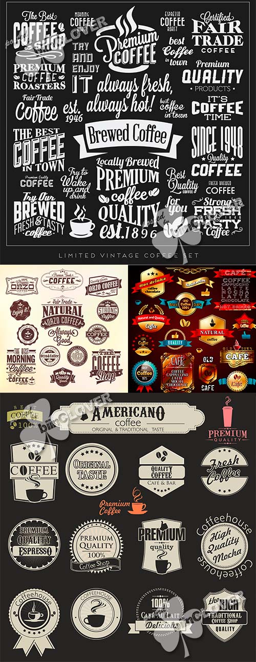 Coffee labels and calligraphic elements 0490