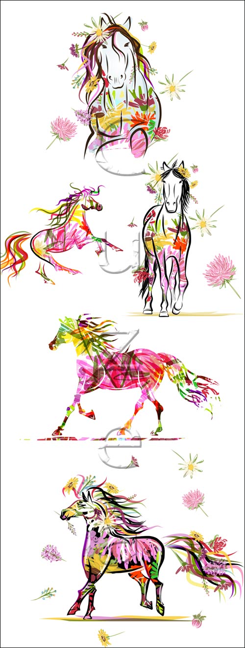 Horse as simbol of 2014 year - vector stock