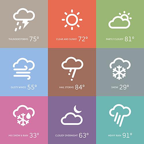 VECTOR CLIPART -   / Weather Forecast - Icons set 2