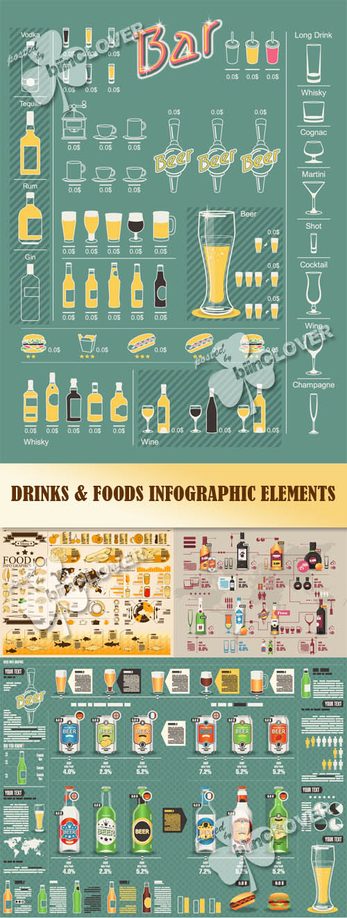 Drinks and foods infographic elements 0493