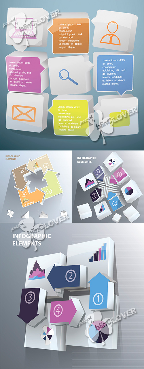 Infographic arrows with numbers 0495
