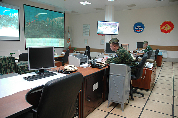 General view of the main hall of the command post of the radar "Don-2N."