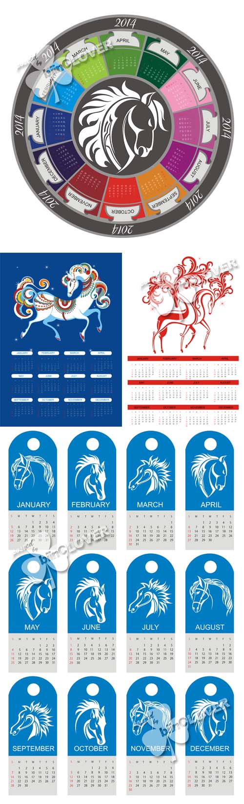 2014 calendar with horse symbols 0501