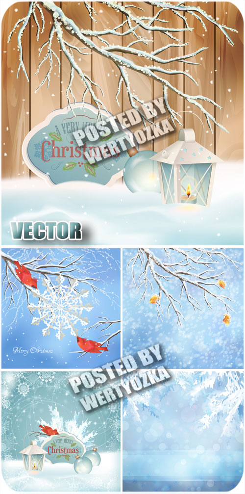 ,   / Christmas, winter landscapes - stock vector