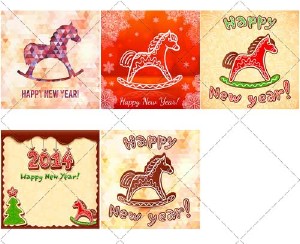    ,     | Holiday backgrounds with horse, New year and Christmas, 