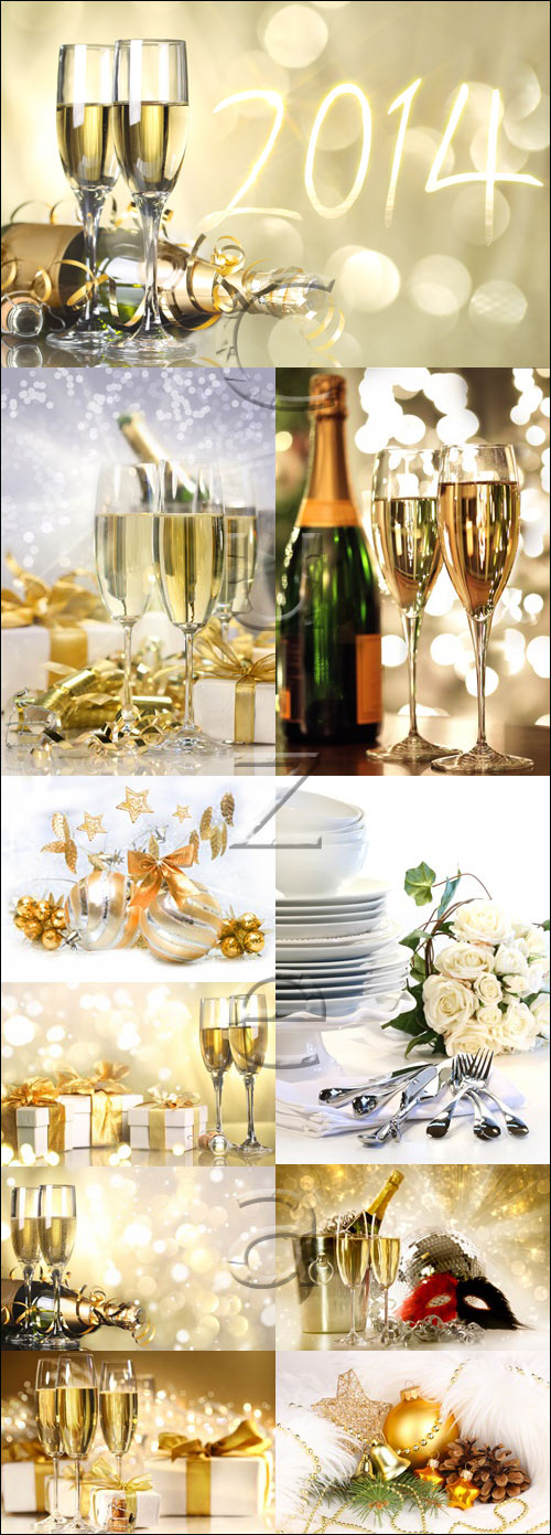 Celebration the new year 2014 - stock photo