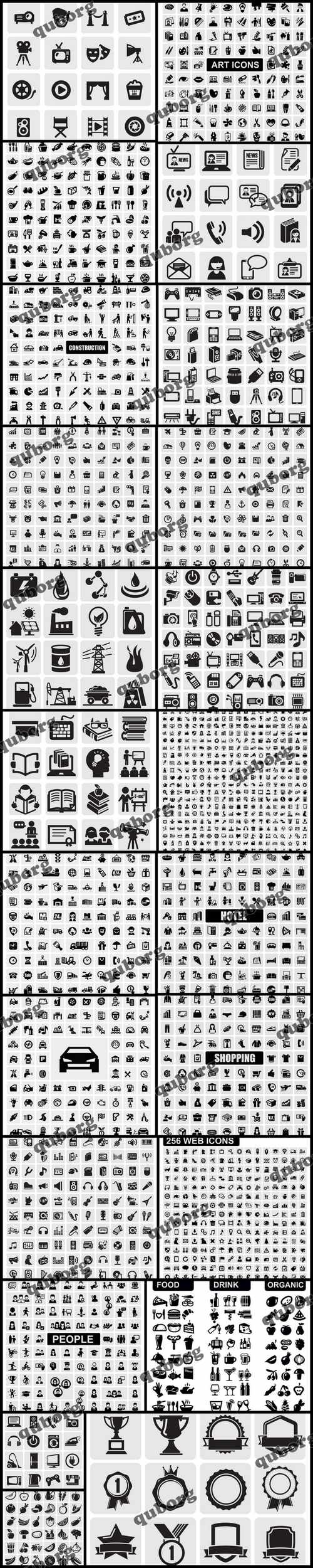 Stock Vector - Black Icons Collection