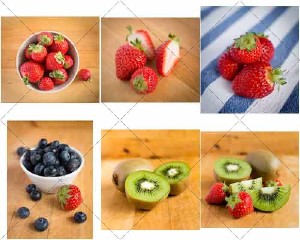    | Fresh kiwi and strawberry,  