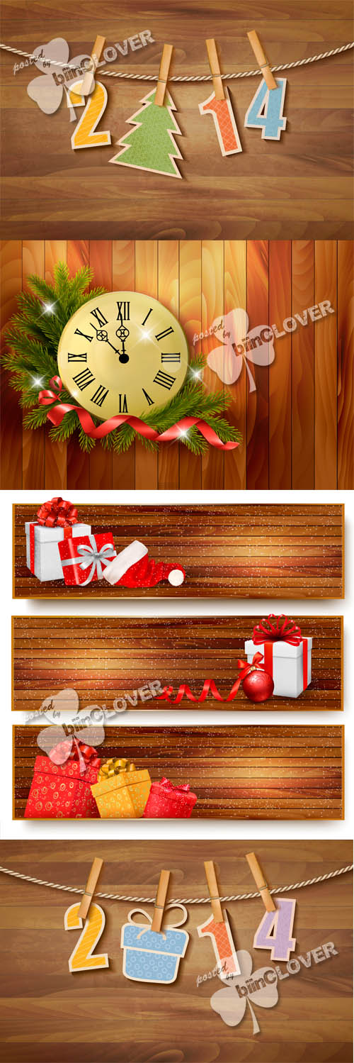 Christmas cards on wooden texture 0517