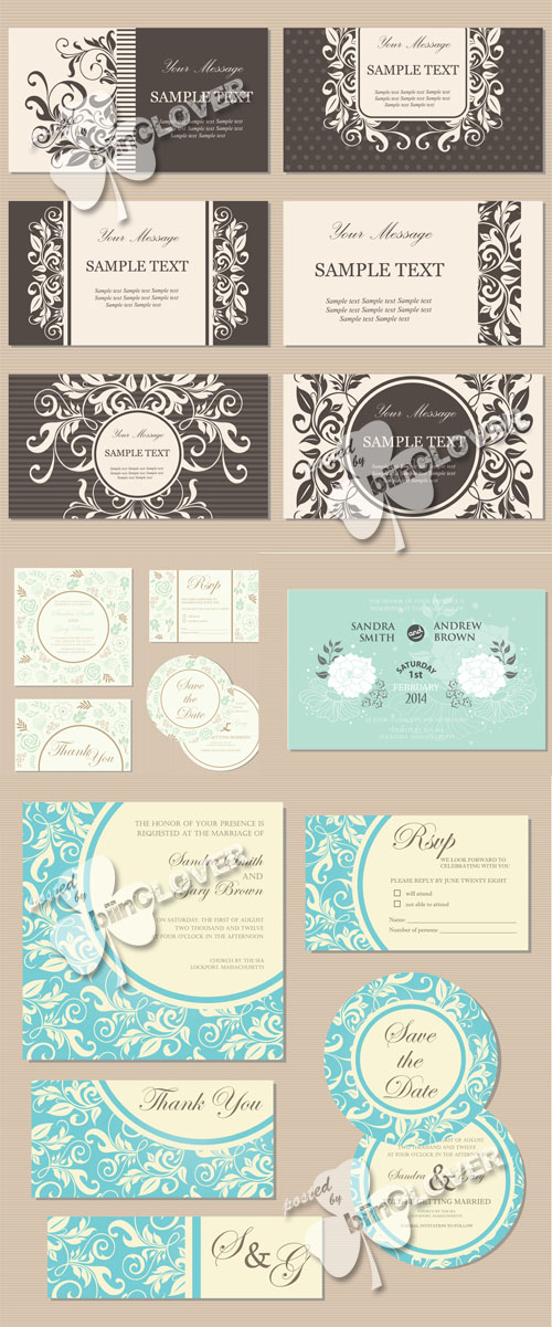 Gentle wedding invitation cards 0517