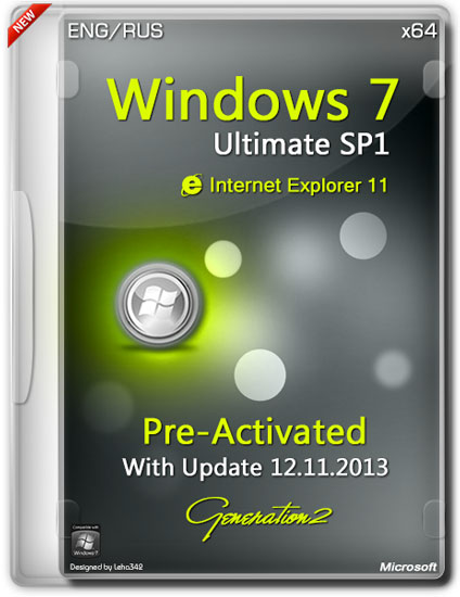 Windows 7 Ultimate SP1 x64 Pre-Activated  IE11 November 2013 (ENG/RUS)