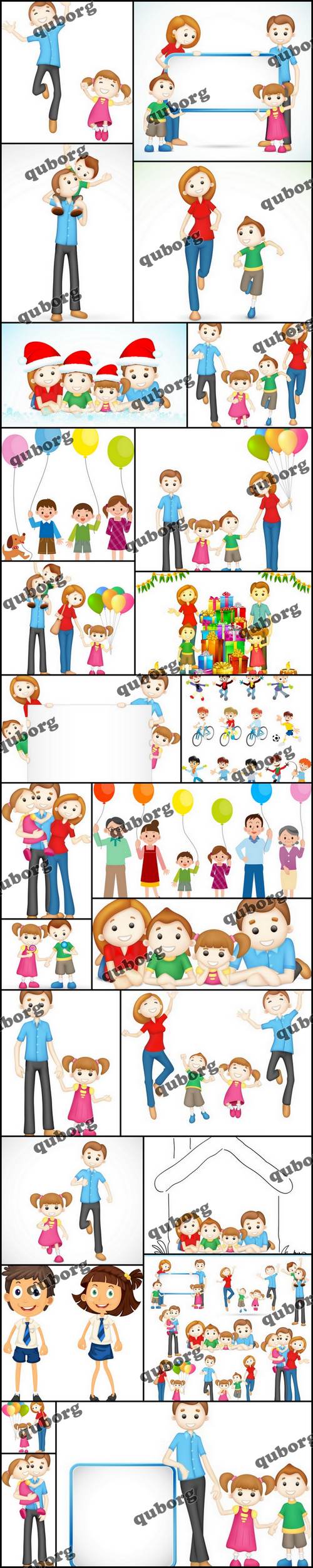 Stock Vector - 3D Family People