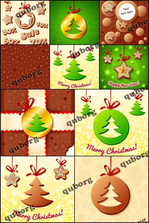 Stock Vector - Sweet Christmas Cards and Elements