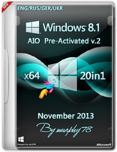Windows 8.1 x64 AIO 20in1 Pre-Activated v.2 November 2013 (ENG/RUS/GER/UKR)