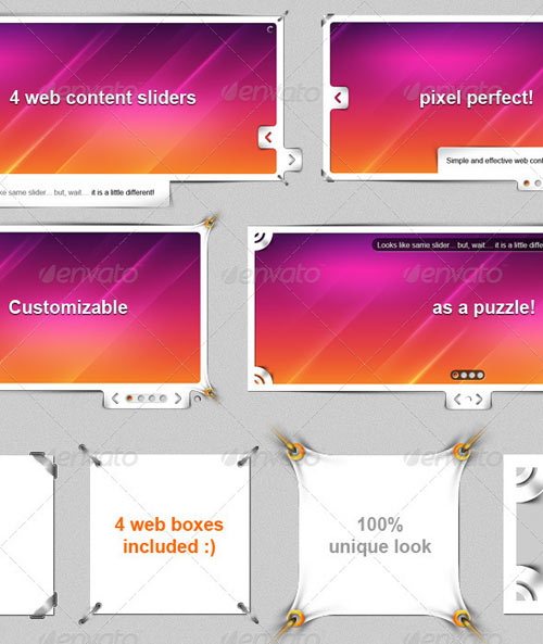 Pixel Perfect Web Content Sliders & Boxes