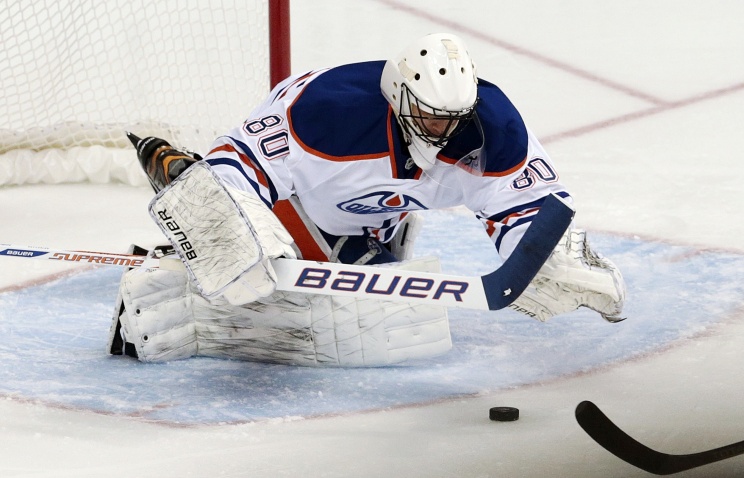 Голкипер "Эдмонтона" Илья Брызгалов отыграл на ноль в матче НХЛ с "Нэшвиллом"