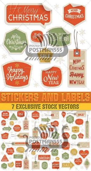   ,     | Stickers holiday discounts, Christmas and New Year, 