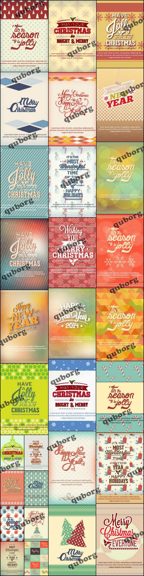Stock Vector - Christmas Typography Set 3