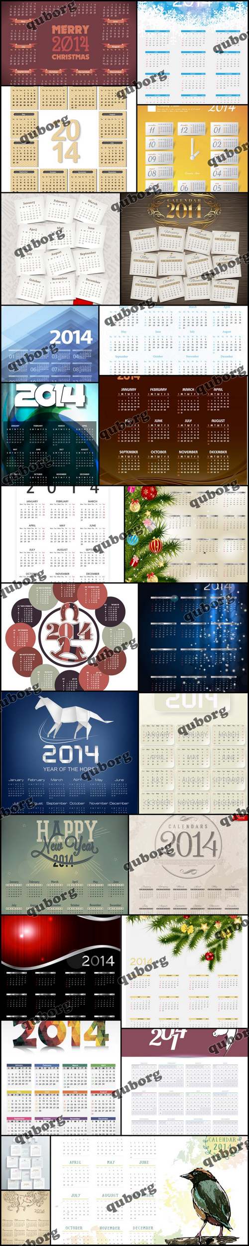 Stock Vector - Calendars for 2014 10
