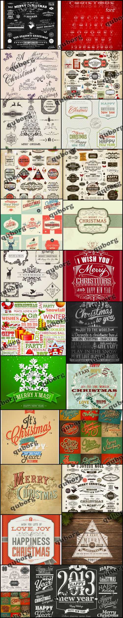 Stock Vector - Typography Christmas 4