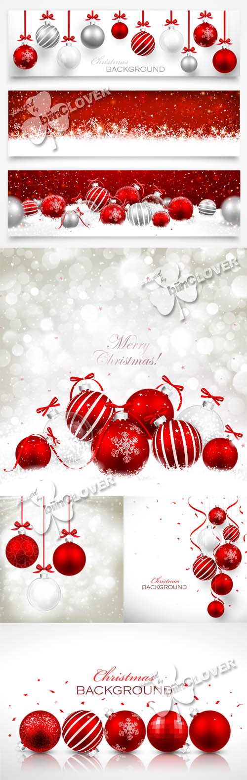 Christmas cards with red balls 0539