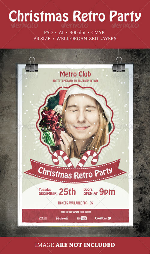 Christmas Retro Party Flyer
