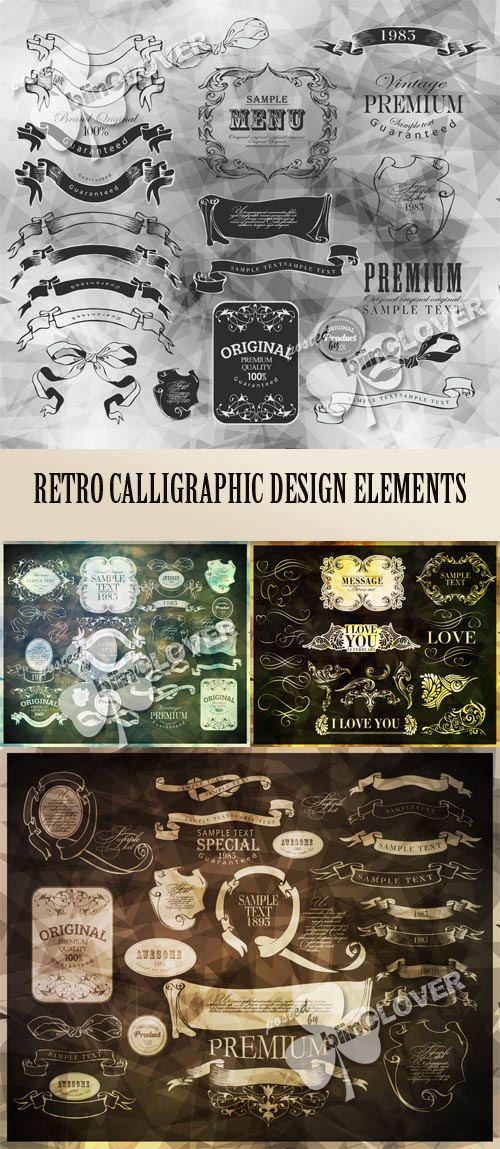Retro calligraphic design elements 0545