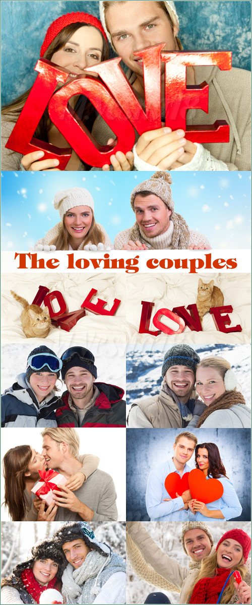 ,  ,   / A young loving couple, raster clipart