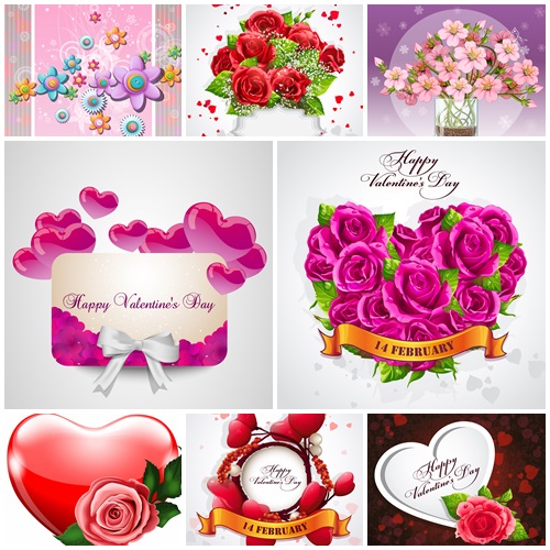 Vector collection for Valentines Day, 14 February, part 33