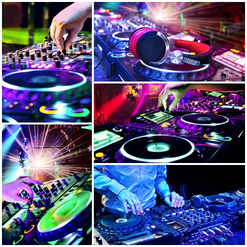 Dj playing the track - stock photo
