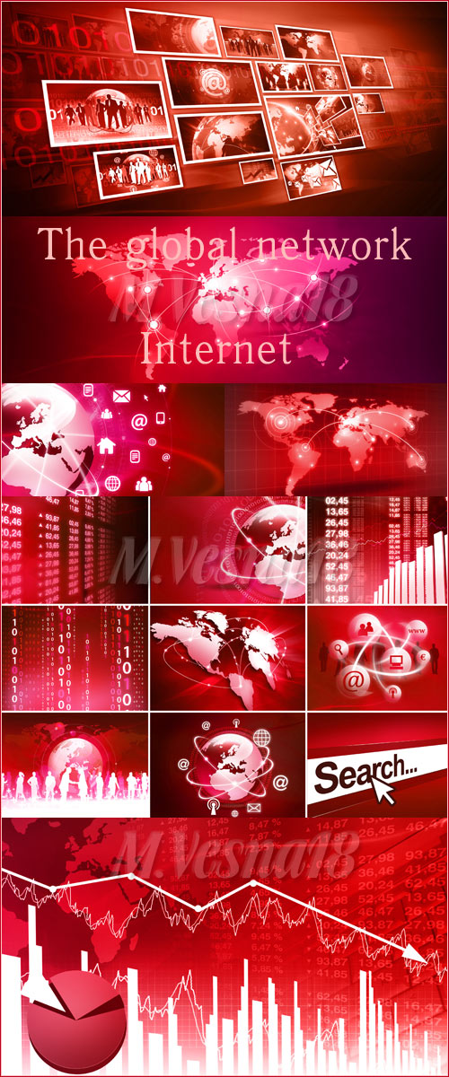   ,   / The global network Internet, raster clipart