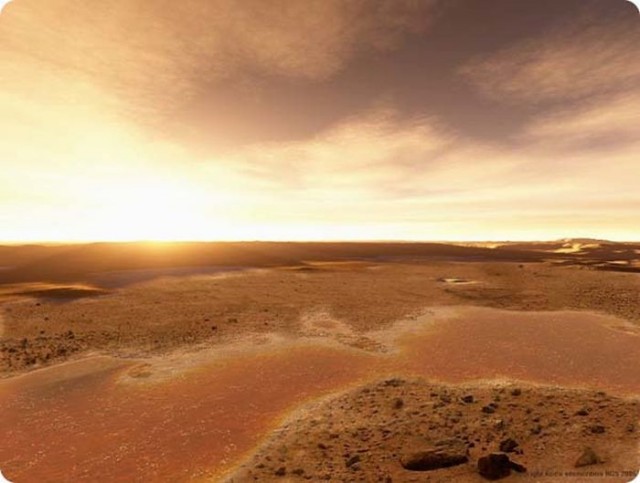 Невероятно красивый Марс, освещенный солнечным светом